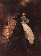 Karl Briullov Rider,Portrait of Giovannina and Amazillia Paccini Sweden oil painting artist